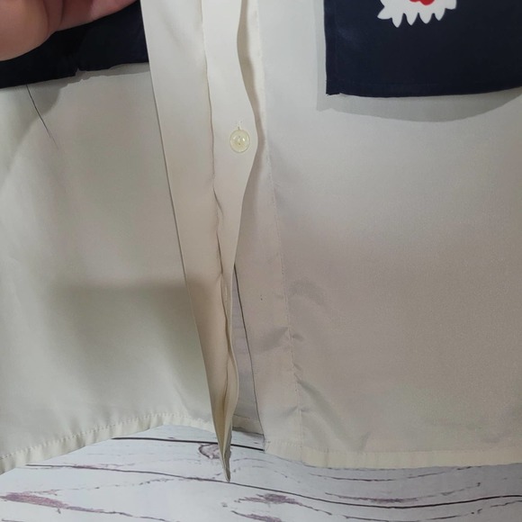 VINTAGE 80s Petite Sophisticated Floral Vest Button Down Shirt Womans Size 10P - Picture 5 of 5